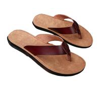 BQDPYZBD Slippers Men's Flip-flops, Slippers, Outdoor Sandals, Cross-border Plus Size Soft-soled Beach Shoes-red Brown-45