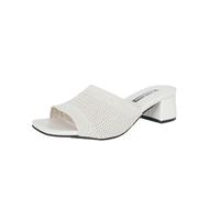 BQDPYZBD Women's sandals Knit Sandals, Square Open Toe, Low Block Heel Slides-off-white-37