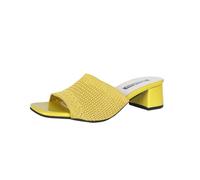 BQDPYZBD Women's sandals Knit Sandals, Square Open Toe, Low Block Heel Slides-yellow-37