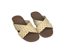 BQDPYZBD Women's sandals Polka Dot Cross Strap Retro Casual For Vacation, Beach-apricot-35