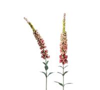 BQEE 2pcs Artificial Botanic Foxglove Flowers, Fake Silk Plastic Plant Arrangement for Home, Office, Indoor Decor (Rossy)