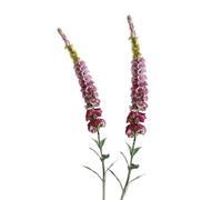 BQEE 2pcs Artificial Botanic Foxglove Flowers, Fake Silk Plastic Plant Arrangement for Home, Office, Indoor Decor (Purple)