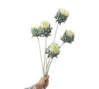 BQEE 2pcs Artificial King Protea Flowers,60 CM/24 inches Long Stem Faux Cynaroides Flower Decoration for Table/Home/Office/Restaurant (Green)