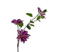 BQEE Artificial Clematis Vine, 33.8 Inches Long, Realistic Silk Flowers and Greenery, Wedding and Wreath Decor, Faux Floral Garland for Home and Event Decoration (Purple)