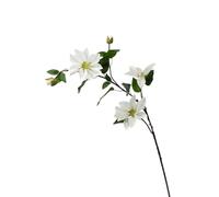 BQEE Artificial Clematis Vine, 33.8 Inches Long, Realistic Silk Flowers and Greenery, Wedding and Wreath Decor, Faux Floral Garland for Home and Event Decoration (White)