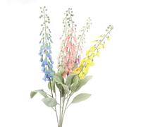 BQEE Artificial Digitalis Purpurea Foxglove Flowers M/L for Home Office Wedding Decoration (White, L)