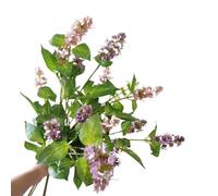 BQEE Artificial Patchouli Plant Stems, 29 inches, 4 Pack, Fake Greenry Plants Reastic Mint Flowers for Home Office Decor (deep Pink)