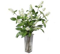 BQEE Artificial Patchouli Plant Stems, 29 inches, 4 Pack, Fake Greenry Plants Reastic Mint Flowers for Home Office Decor (white)