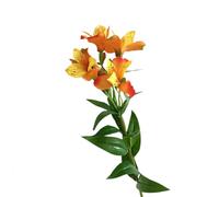 BQEE Artificial Peruvian Lily Flowers - Set of 2, 74 cm (29 in), Silk & Plastic,Wedding Bouquets Home Office Garden Party Hotel Decoration (Orange)