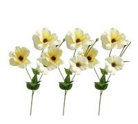 BQEE Artificial Ranunculus 3pcs Fake Peonies Persian Buttercup,Plastic Flowers for Home Wedding Decoration (Yellow)