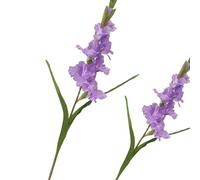 BQEE Long Stem Artificial Gladiolus Flower, Set of 2, Home/Wedding/Office Decor (Purple)
