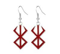 BQfife Necklace Key Chain Earring Brand Of The Sacrifice Logo Blood Red Pendant Necklaces, Adjust, Stainless Steel, No Gemstone