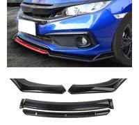 Bqieai Car ABS Front Bumper Spoilers Lip, For S-Eat Leon MK3.5 2017-2019 Front Splitter Under Chin Replacement Anti-Collision Splitter Lip Body Kit,A/Black-Bright black