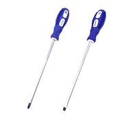 BQKKWIN Slotted & Phillips Screwdriver, 8" Cross-head & Flat Blade, 2 Pack Magnetic Screwdriver with Rubber Handle