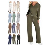 BQLFPOIHP Constituent Clothing,Constituent Travel Outfit,Women's 2 Piece Sets Outfits Casual Long Sleeve Sweatsuits Sets(Army Green,2XL)