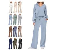 BQLFPOIHP Constituent Clothing,Constituent Travel Outfit,Women's 2 Piece Sets Outfits Casual Long Sleeve Sweatsuits Sets(Sky Blue,M)