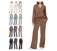 BQLFPOIHP Constituent Clothing,Constituent Travel Outfit,Women's 2 Piece Sets Outfits Casual Long Sleeve Sweatsuits Sets(Brown,XS)