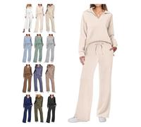 BQLFPOIHP Constituent Clothing,Constituent Travel Outfit,Women's 2 Piece Sets Outfits Casual Long Sleeve Sweatsuits Sets(Almond,L)