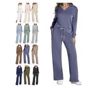 BQLFPOIHP Constituent Clothing,Constituent Travel Outfit,Women's 2 Piece Sets Outfits Casual Long Sleeve Sweatsuits Sets(Grey Blue,2XL)