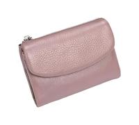 BQLFPOIHP Unisex Leather Wallet, Genuine Leather Coin Purse, Small Compact Bifold Pocket Purse with Credit Card Holder, Genuine Wallet(Pink)