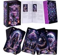 BQLXBABLT Tarot Cards Deck for Beginners with Guide Book Pretty Unique 400GSM Thick Purple Rose (Original) Tarot Oracle Cards with Embossed Edge Standard Size (4.75 * 2.75 in)