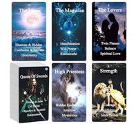 BQLXBABLT Unique Tarot Cards for Beginners with Meanings on Them 78PCS Divine Twin Flame Oracle Tarot Deck Set with Elements and Message on Them for Energy Life Love time Spiritual Journey and Career
