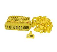 BQLZR 100 Number Tags and ，Eartags 1-100 Number Plastic Large Livestock Ear Tag for Cow Cattle Pack of 100