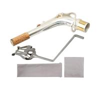 BQLZR 180mm Brass Bend Neck Tube for E Flat Alto Saxophone Gold & Sheet Music Clip Kit