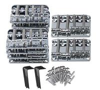 BQLZR 19mm Space Chrome Metal 4-String Vintage Bridge Tailpiece for Bass Replacement Parts Pack of 10