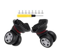 BQLZR 2 Pcs Left Luggage Wheel Swivel Spinner Mute DIY Replacement W055 Black w/Screw