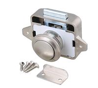 BQLZR 26mm Opening Hole Pearl Nickel Keyless Push Button Cabinet Latch Knob for RV/Motorhome Caravan Boat Cupboard Cabinet Door