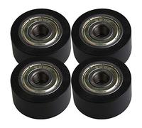BQLZR 32x8x16MM Black 608ZZ Bearing Flat Groove Ball Bearing Guide Pulley Wheels Roller 149KG Load Bearing Furniture Pulley Pack of 4
