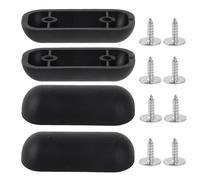 BQLZR 4.55x2.3cm Luggage Bottom Side Stand Feet Plastic Pads w/Screws Black Pack of 4