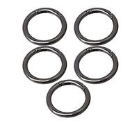 BQLZR 49mm OD 37mm ID Nickle Black Zinc Alloy Spring Clip Round Gate O Ring Round Snap Clip Trigger Spring Keyring Buckle for Bags Pack of 5