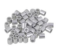 BQLZR 4mm Round Holes Silver M4 Ferrules Aluminum Crimping Loop Sleeve for Wire Rope Pack of 50