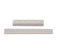 BQLZR 52x6x9/80x3x10mm Beige Plastic Slotted Nut and Bridge Saddle Set for 6 String Classic Guitar Replacement Parts