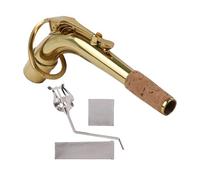 BQLZR Brass Alto Saxophone Elbow Bend & Sheet Music Clip Clamp-On Holder Lyre