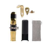 BQLZR Gold Tenor Sax Mouthpiece 9# Clamp for Jazz Pop Music with Thumb Hook Rest Kit