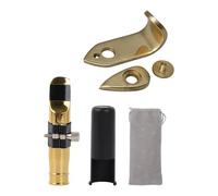 BQLZR Golden Tenor Sax Mouthpiece 9# Clamp for Music Lover with Thumb Hook Rest Kit