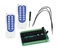 BQLZR Inching/Self-lock/Interlocked 12V 16Channel RF 433MHZ Wireless Relay Remote Control Switches Two 16-Key Transmitters & 4 Receiver