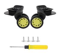 BQLZR Plastic Suitcase Repair Spinner Wheel 3.31" W208 Black with Screws Pack of 2