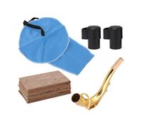 BQLZR Saxophone Brass Bend Neck & 2x End Plugs & 10x Cork Pads Repairing Pack of 13