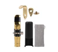 BQLZR Tenor Saxophone Mouthpiece 7# Gold Plated Clamp Kit for Sax with Thumb Hook Rest