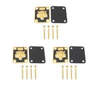 BQLZR Zinc Alloy Neck Plate for Guitars Gold & Black Animal Head Pattern Kit Pack of 3