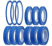 BQMEZRNUS 12 Rolls Blue Masking Tape Fine Line Tapes Painters Tape Artist Painting Tape 3mm/8mm/12mm/15mm Widex22 Yard Decorators Tape with Sharp Lines Premium Paint Tape for Painting and Decorating
