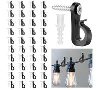 BQMEZRNUS 40Pack Q-Hanger Screw in Hooks Screw Hooks with Safety Buckle for Light Wire for Hanging String Lights Plants Indoor and Outdoor Hanger Hook Garage New Year Party for Outdoor String Lights