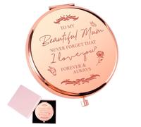 BQMEZRNUS Compact Mirror for Mum, Pink Floral Design