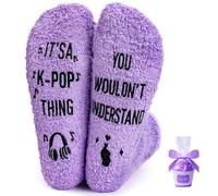 BQMEZRNUS Kpop Socks Kpop Gifts for K-POP Lovers, It's A K-POP Thing Fluffy Socks, Kpop Gifts for Girls Non-Slip Cozy Novelty Socks for Birthday New Year