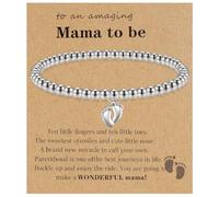 BQMEZRNUS Mum to Be Gifts Baby Shower Gifts for Mum Little Foot Charm Bracelet with Greeting Card New Mum Gifts Pregnancy Gifts for Mum Expecting Gifts for New Mums 1st Mother's Day Gifts