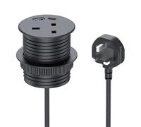 BQO 60mm Desk Grommet Recessed Power Socket,1 UK Plug,USB-C PD20W & USB-A